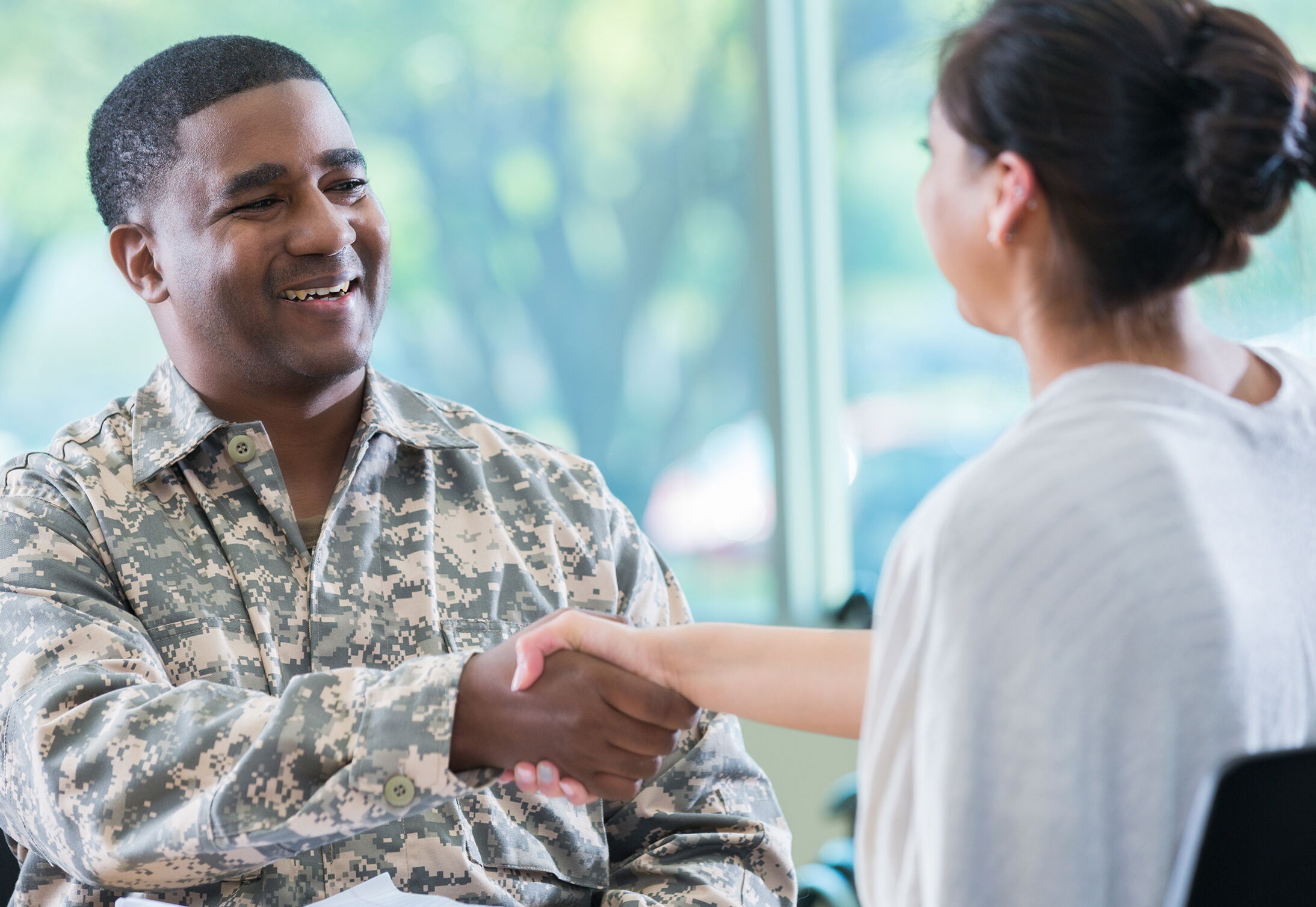 Veteran Meeting With a Career Counselor